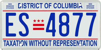 DC license plate ES4877