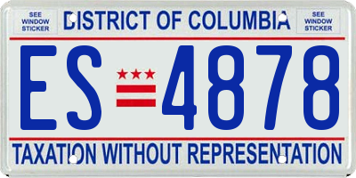 DC license plate ES4878