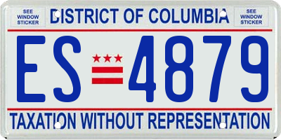 DC license plate ES4879