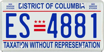 DC license plate ES4881