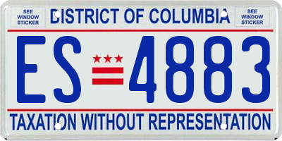 DC license plate ES4883