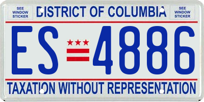 DC license plate ES4886