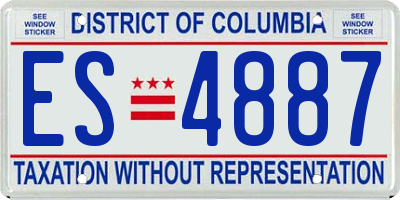 DC license plate ES4887