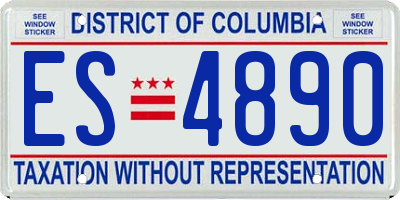 DC license plate ES4890