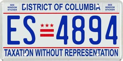 DC license plate ES4894