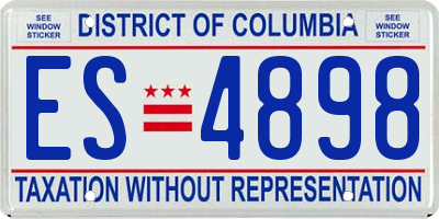 DC license plate ES4898