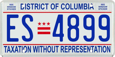 DC license plate ES4899