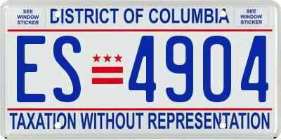 DC license plate ES4904