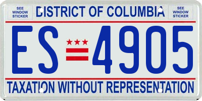 DC license plate ES4905
