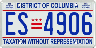 DC license plate ES4906