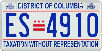 DC license plate ES4910