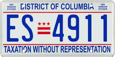DC license plate ES4911