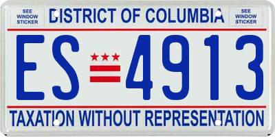 DC license plate ES4913