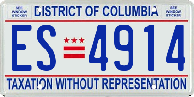 DC license plate ES4914