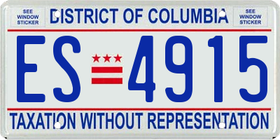 DC license plate ES4915