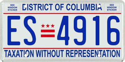 DC license plate ES4916