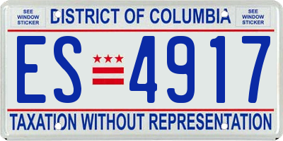 DC license plate ES4917