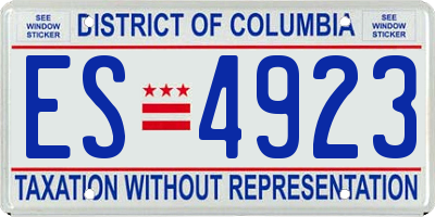 DC license plate ES4923
