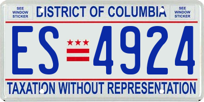 DC license plate ES4924