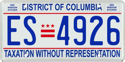 DC license plate ES4926