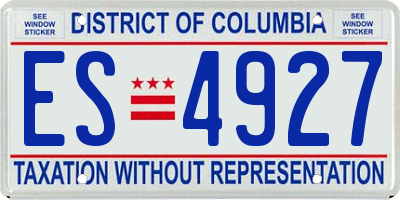 DC license plate ES4927