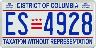 DC license plate ES4928