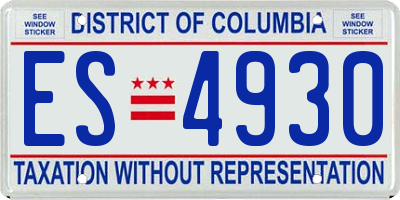 DC license plate ES4930