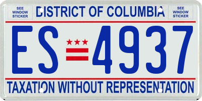 DC license plate ES4937