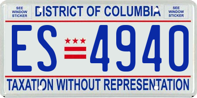 DC license plate ES4940