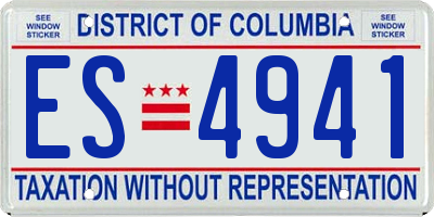 DC license plate ES4941
