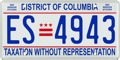 DC license plate ES4943