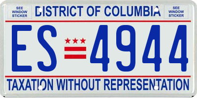 DC license plate ES4944