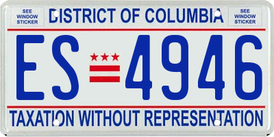 DC license plate ES4946