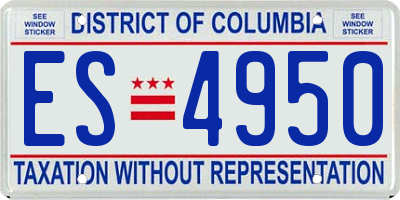 DC license plate ES4950