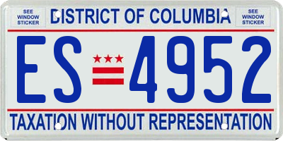 DC license plate ES4952