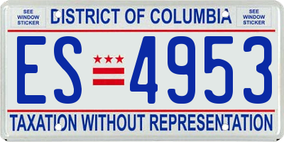 DC license plate ES4953