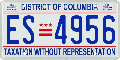 DC license plate ES4956
