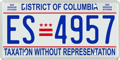 DC license plate ES4957