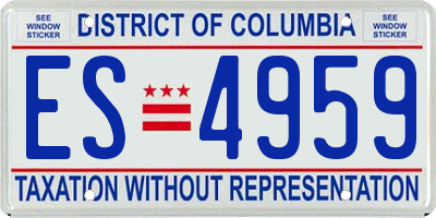 DC license plate ES4959