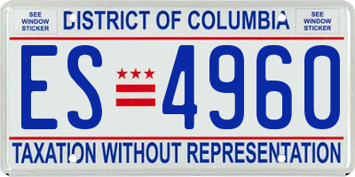 DC license plate ES4960