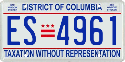 DC license plate ES4961