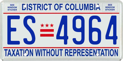 DC license plate ES4964