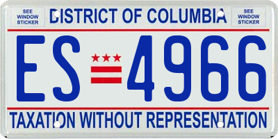DC license plate ES4966