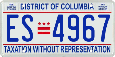DC license plate ES4967