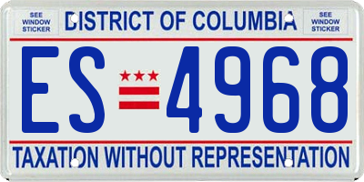 DC license plate ES4968