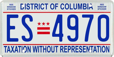 DC license plate ES4970