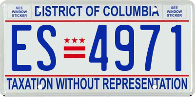 DC license plate ES4971