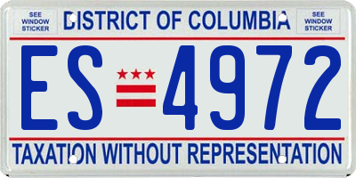 DC license plate ES4972