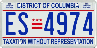 DC license plate ES4974