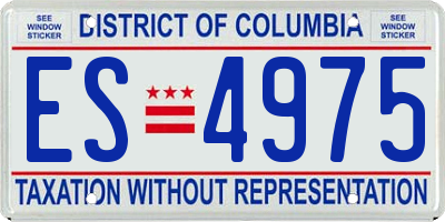 DC license plate ES4975